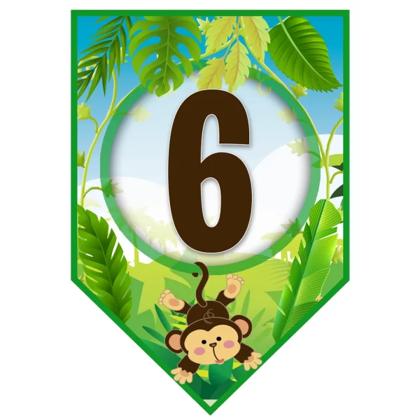 Banderín de Animales de la Selva - archivo digital - descarga inmediata.