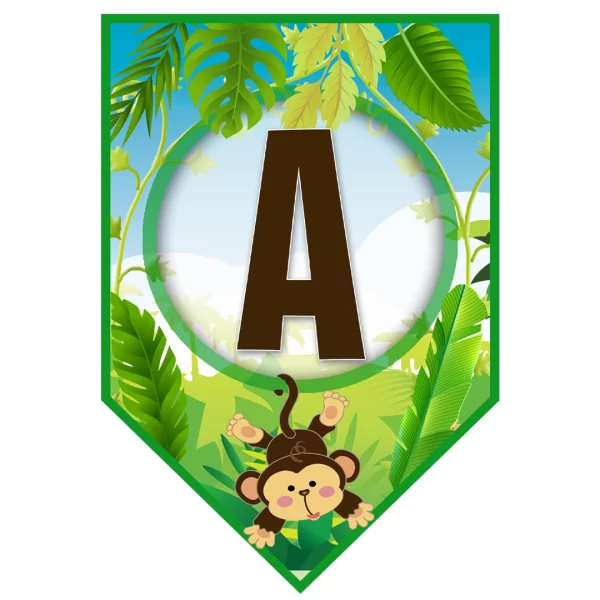 Banderín de Animales de la Selva - archivo digital - descarga inmediata.