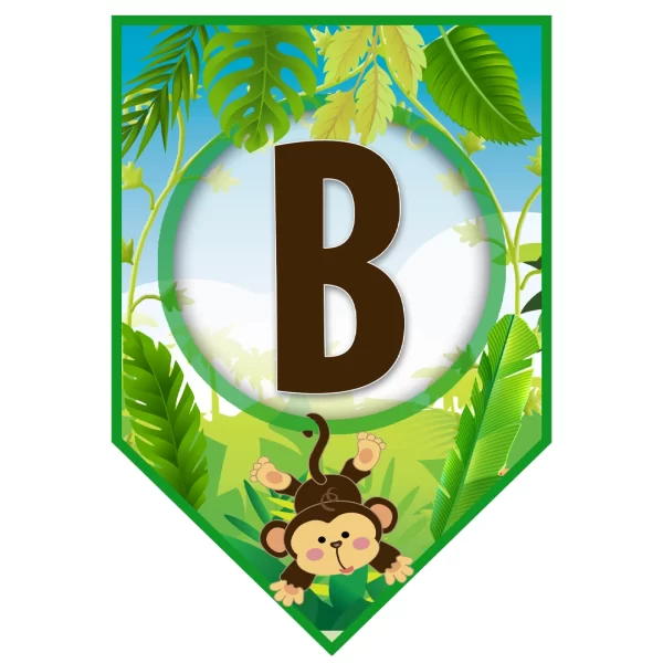 Banderín de Animales de la Selva - Archivo digital - Descarga Inmediata - Imagen 3