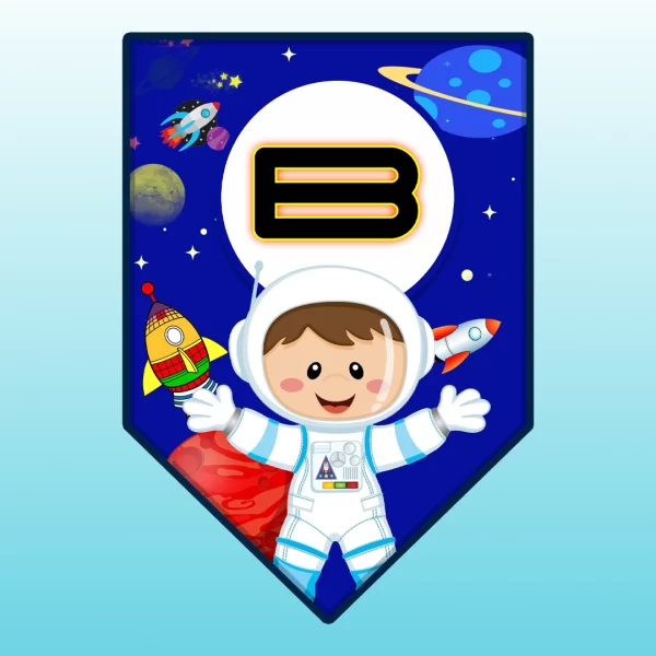 Banderín de Astronauta- archivo digital - descarga inmediata.