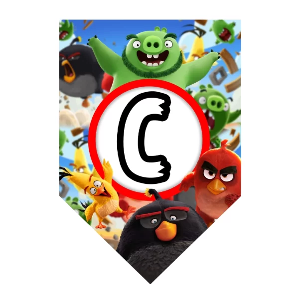 Banderín de Angry Birds - archivo digital - descarga inmediata.