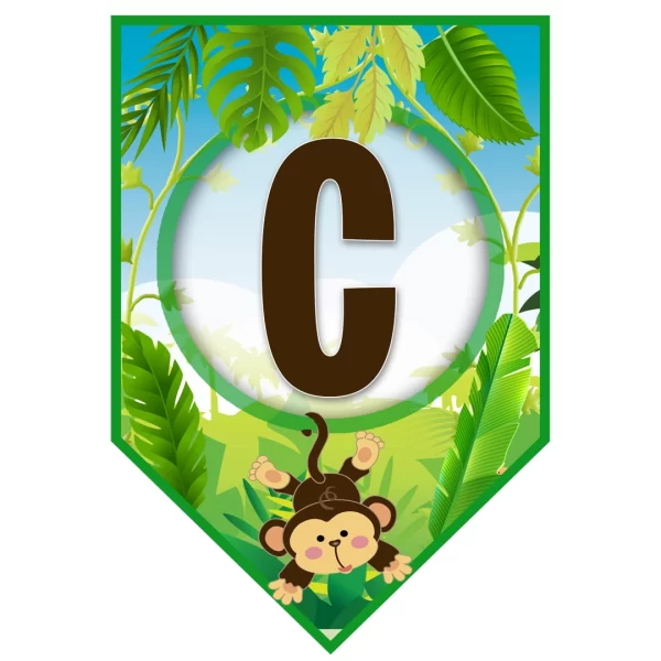 Banderín de Animales de la Selva - Archivo digital - Descarga Inmediata - Imagen 4