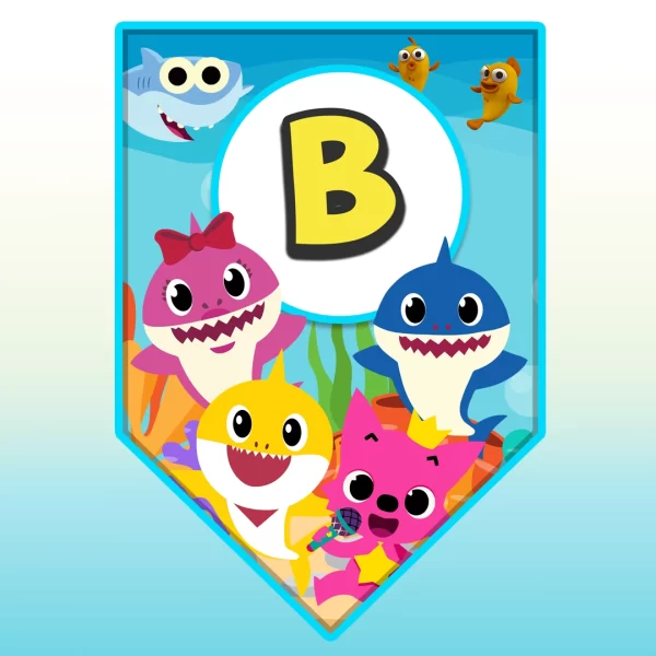 Banderín de Tiburón BabyShark- Archivo digital - Descarga Inmediata - Imagen 3