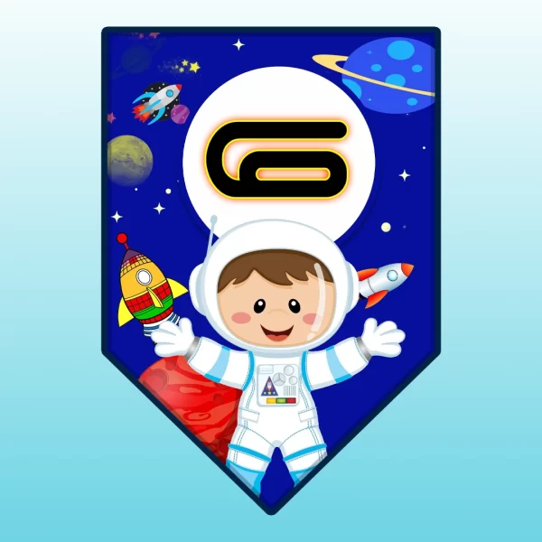 Banderín de Astronauta- archivo digital - descarga inmediata.
