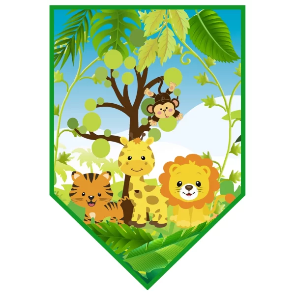 Banderín de Animales de la Selva - archivo digital - descarga inmediata.