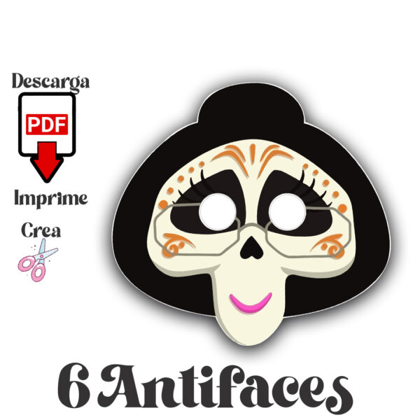 Antifaces de la Película Coco: Descarga Digital Gratis - Imagen 3