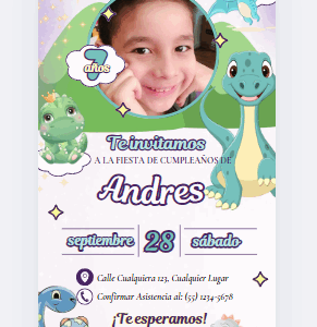 invitación dinosaurios editable