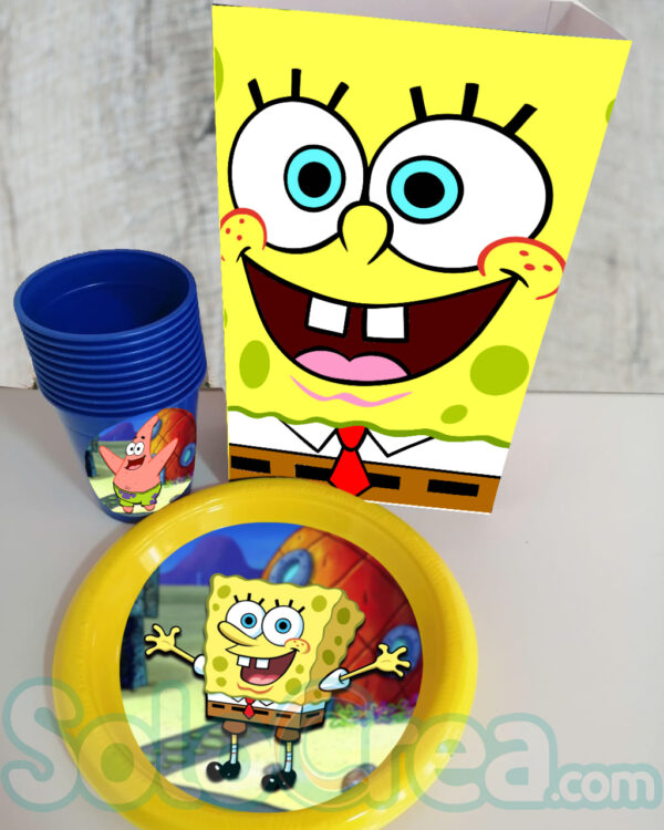 Kit de Fiesta Bob Esponja Descarga Instantánea (Bolsa, Stickers)