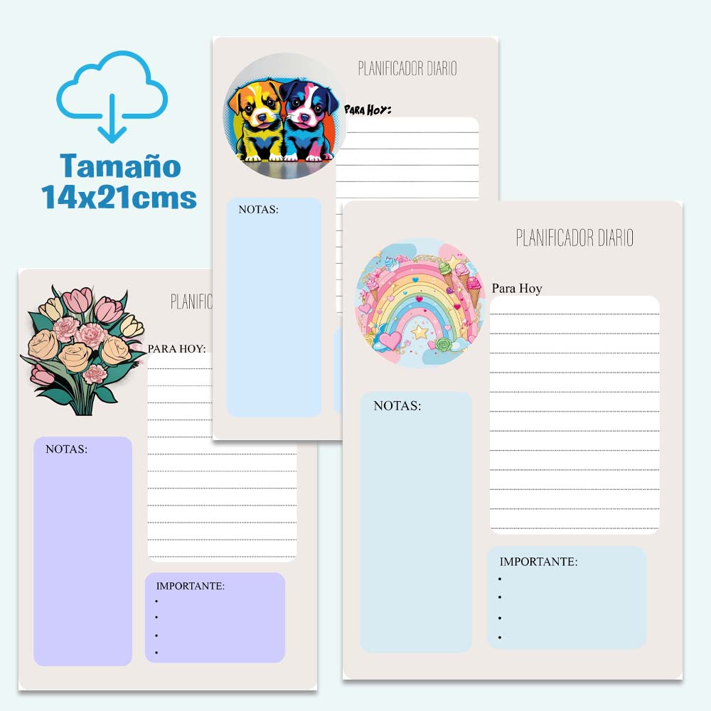 Plantilla de Planificación Diaria | 3 Modelos de Hoja de Diario GRATIS 2 Plantilla de Planificación Diaria | 3 Modelos de Hoja de Diario GRATIS - Imagen 2