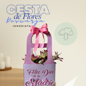 Plantilla de cesta para flores para el dia de la madre